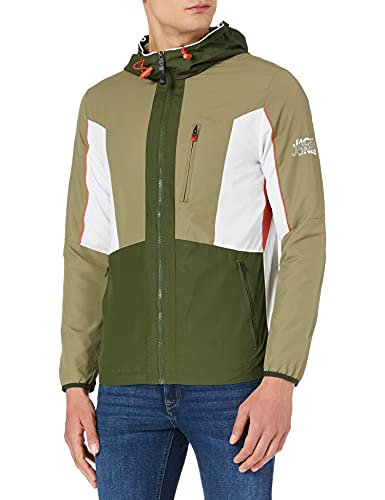 JACK & JONES Herren JCOCARSON Light Jacket Hood STS Übergangsjacke, Deep Lichen Green/Print:JACKJONES, L von JACK & JONES