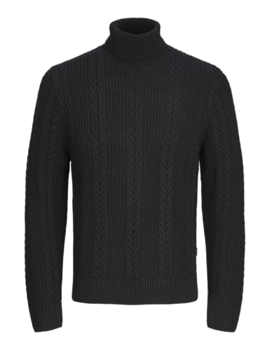 JACK&JONES Herren JCOCIPHER Knit ROLL Neck Strickpullover, Black, XX-Large von JACK & JONES