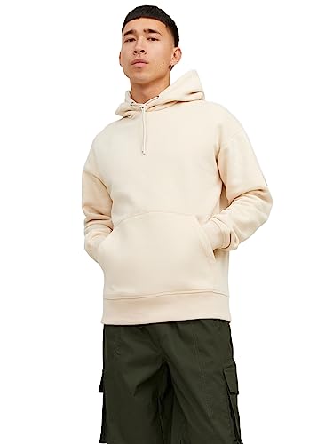 JACK & JONES Herren Kapuzenpullover Hoodie JCOCLASSIC Twill - Relaxed Fit, Größe:M, Farbe:Moonbeam 12240189 von JACK & JONES