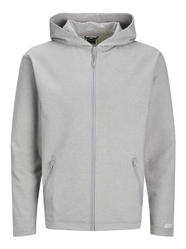 JACK&JONES Herren JCOCLOUD Sweat Zip Hood NOOS Zipper, Light Grey Melange, XXL von JACK & JONES