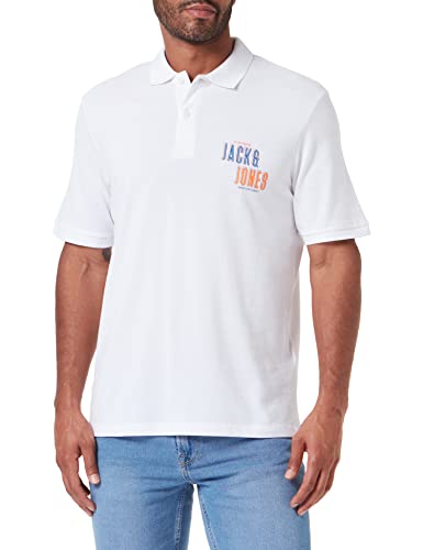 JACK & JONES Herren JCOCOAST Polo SS FST Poloshirt, White, L von JACK & JONES