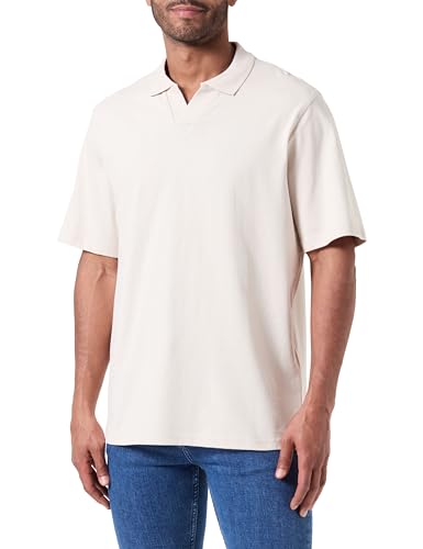 JACK & JONES Herren Jcocollective Label Polo Ss Poloshirt, Moonbeam, S von JACK & JONES