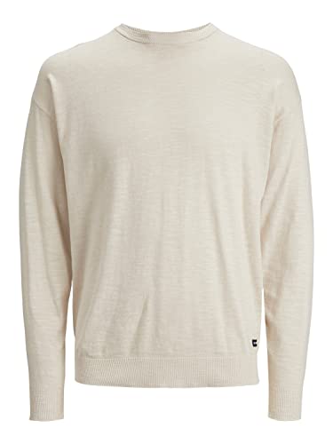 JACK&JONES Herren JCOENERGY Oversized Knit Crew Neck Pullover, Moonbeam, XL von JACK & JONES