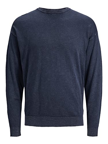 JACK&JONES Herren JCOENERGY Oversized Knit Crew Neck Pullover, Navy Blazer, M von JACK & JONES