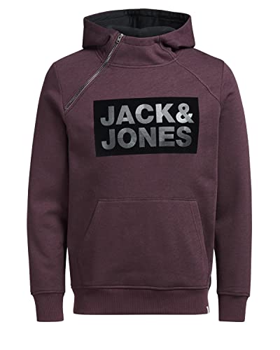 JACK & JONES Herren Regular Fit Kapuzenpullover JCOKALVO Sweat Hood Camp 12126110, Einfarbig, Gr. Large, Braun (Fudge Fit:Reg - J&J) von JACK & JONES