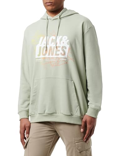 JACK & JONES Herren Jcomap Summer Logo Sweat Hood Pls Kapuzenpullover, Desert Sage/Detail:Gradient Map - Solid Jj, 3XL von JACK & JONES