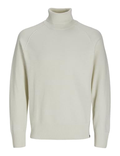 JACK&JONES Herren JCOMASON Knit ROLL Neck Strickpullover, Cloud Dancer/Detail:Cyclo 002, XS von JACK & JONES