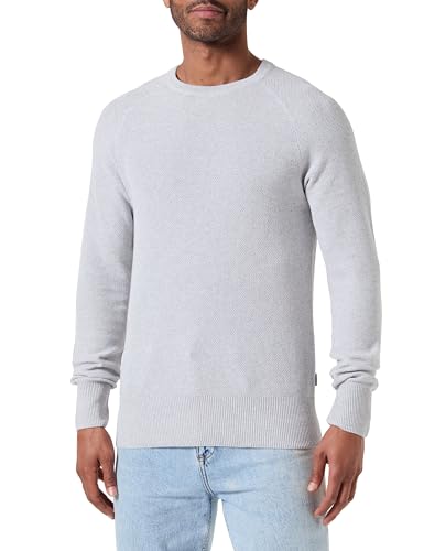 JACK & JONES Herren Jcomaze Knit Crew Neck Strickpullover, Light Grey Melange, S von JACK & JONES