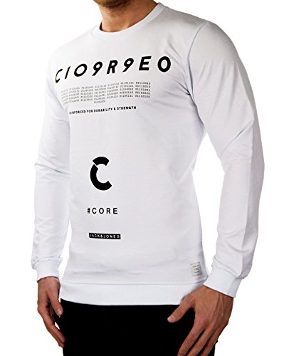 JACK & JONES Herren JCOPRESS Sweat Crew Neck Sweatshirt, Weiß (White Fit:REG), X-Large von JACK & JONES