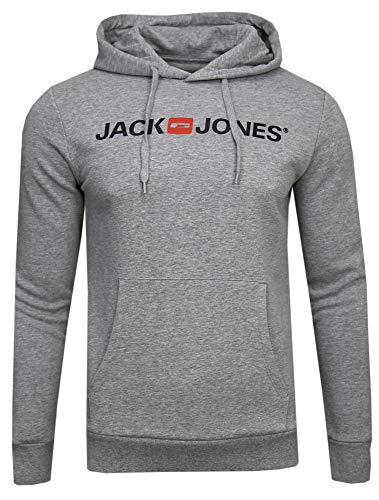 JACK & JONES Herren JCORETAIL Sweat Hood NOV LTN Kapuzenpullover, Grau (Light Grey Melange Detail: Reg Fit-melange) , S von JACK & JONES