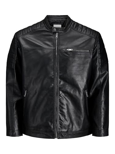 JACK & JONES Male Bikerjacke in Lederoptik Plus Size Bikerjacke in Lederoptik von JACK & JONES
