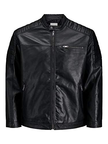 Herren Jack & Jones Kunstleder Jacke Plus Size | Biker Bomber Übergangs Blouson | Übergröße JJEROCKY, Farben:Schwarz, Größe Jacken:6XL Herren Jack & Jones Kunstleder Jacke Plus Size | Biker Bomber Übergangs Blouson | Übergröße JJEROCKY, Farben:Schwarz, Größe Jacken:6XL von JACK & JONES