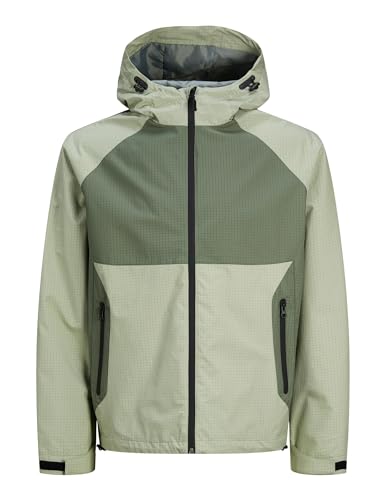 JACK & JONES Herren Jcothread Light Jacket Allwetterjacke 12251514,Desert Sage/Detail:Agave Green Blocking,S von JACK & JONES