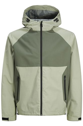 JACK&JONES Herren JCOTHREAD Light Jacket Allwetterjacke, Desert Sage/Detail:Agave Green Blocking, XXL von JACK & JONES