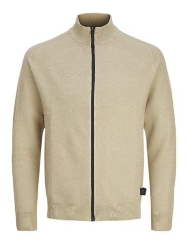 JACK&JONES Herren JCOTRACK Knit Full Zip Strickjacke, Crockery/Detail:Cyclo 401-402, Medium von JACK & JONES