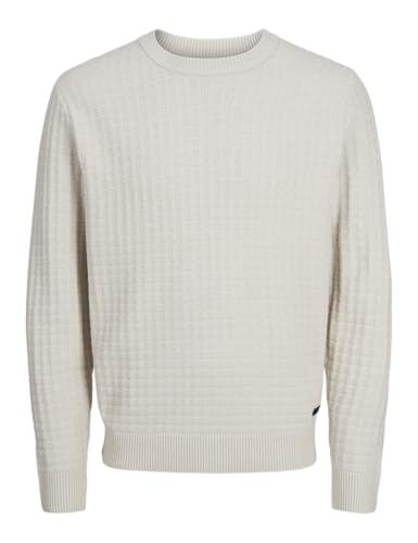 JACK&JONES Herren JCOWILDER Knit Crew Neck Strickpullover, Moonbeam, Large von JACK & JONES
