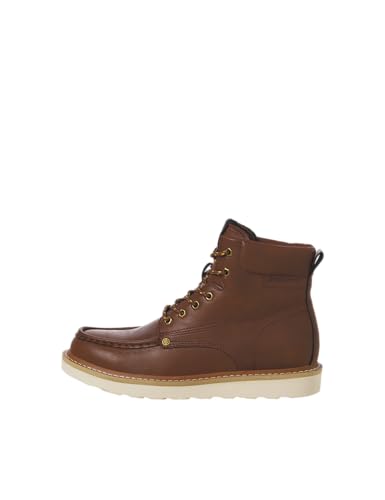 JACK & JONES Herren JFWARCHWAY PU MOC Boot Schnürstiefelette, Cognac, 46 EU von JACK & JONES