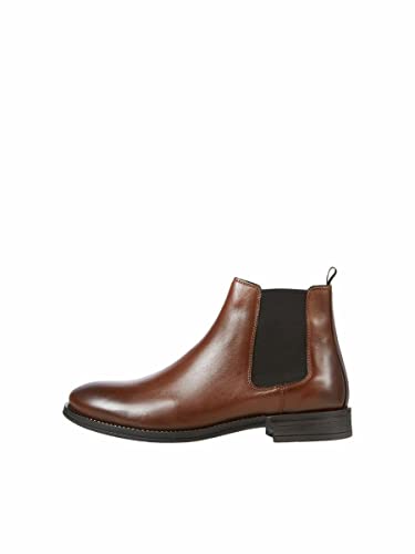 Jack & Jones Herren JFWARGO Leather SN Chelsea-Stiefel, Cognac, 42 EU von JACK & JONES