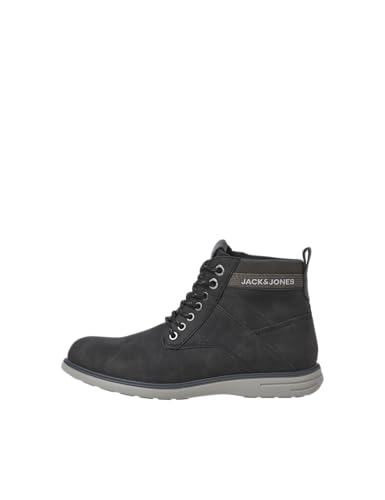 JACK & JONES Herren JFWDENVER PU Combo Boot Stiefel 12243420 ,Anthracite Detail Logo ,41 EU von JACK & JONES