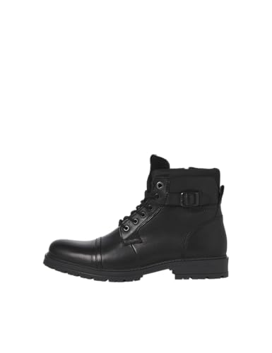 JACK & JONES Herren JFWDEXTER Leather Boot SN Schnürstiefelette, Anthracite, 44 EU von JACK & JONES