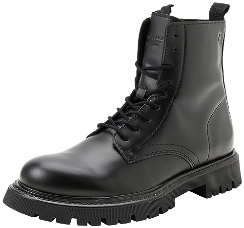 JACK&JONES Herren JFWDIXON Leather Boot SN Schnürstiefelette, Anthracite, 40 EU von JACK & JONES