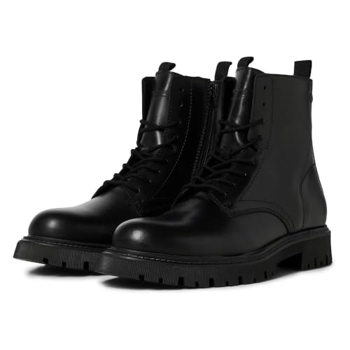 JACK&JONES Herren JFWDIXON Leather Boot SN Schnürstiefelette, Anthracite, 42 EU von JACK & JONES