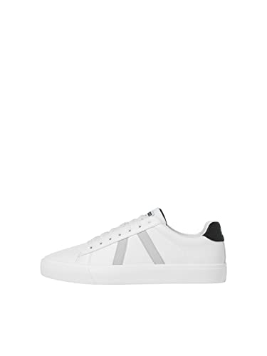 JACK & JONES Herren JFWFREEMAN PU Sneaker, Bright White/Detail:Vapor Blue, 41 EU von JACK & JONES