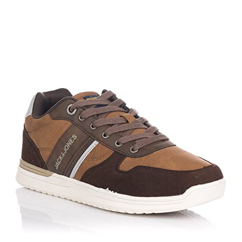 JACK & JONES Herren JFWHARRISON PU Sneaker, Cognac, 44 EU von JACK & JONES