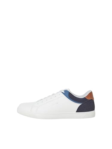 JACK&JONES Herren JFWJORDAN SN Sneaker, Bright White/Detail:Navy Blazer/Coronet Blue, 46 EU von JACK & JONES