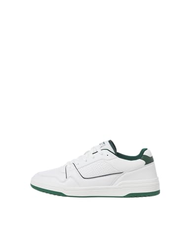 JACK&JONES Herren JFWLONDON PU NOOS Sneaker, White/Detail:Trekking Green, 40 EU von JACK & JONES