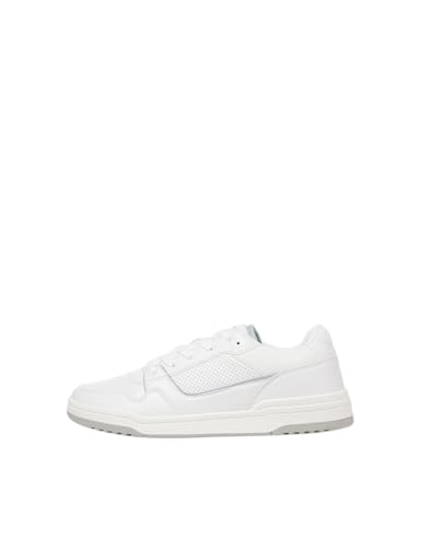 JACK&JONES Herren JFWLONDON PU NOOS Sneaker, White/Detail:Vapor Blue, 40 EU von JACK & JONES