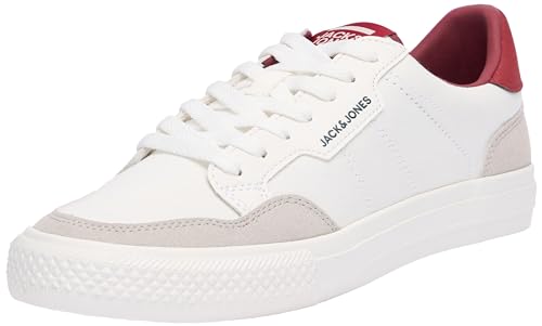 JACK&JONES Herren JFWMORDEN Combo Navy NOOS Sneaker, Bright White/Detail:RED Dahlia, 40 EU von JACK & JONES