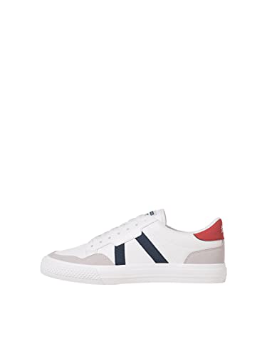 JACK & JONES Herren JFWMORDEN PU Combo 2.5 SN Sneaker, White/Detail:Navy/RED, 41 EU von JACK & JONES