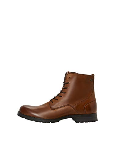 JACK & JONES Herren Jfworca Leather Cognac 19 stk Chukka Boots, Cognac, 41 EU von JACK & JONES