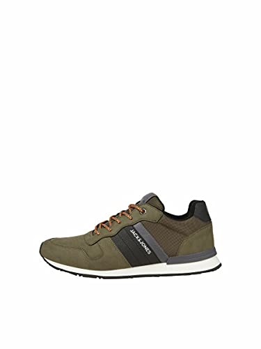 JACK & JONES Herren JFWRAYMOND Leather NOOS Sneaker, Olive Night, 43 EU von JACK & JONES