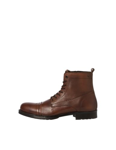 JACK&JONES Herren JFWSHAUN Leather Boot SN Schnürstiefelette, Cognac, 42 EU von JACK & JONES