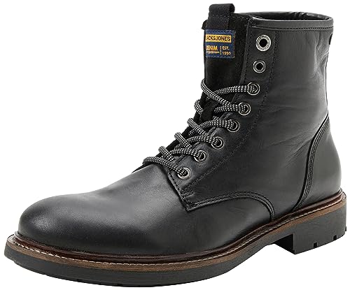 Jack & Jones Herren JFWTANNER Leather Boot Stiefeletten, Anthracite, 43 EU von JACK & JONES