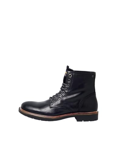 Jack & Jones Herren JFWTANNER Leather Boot Stiefeletten, Anthracite, 45 EU von JACK & JONES