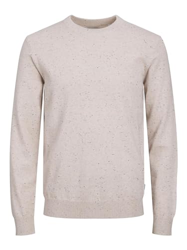 JACK & JONES Herren JJEALBERT Knit Crew Neck SN Strickpullover, Moonbeam, L von JACK & JONES