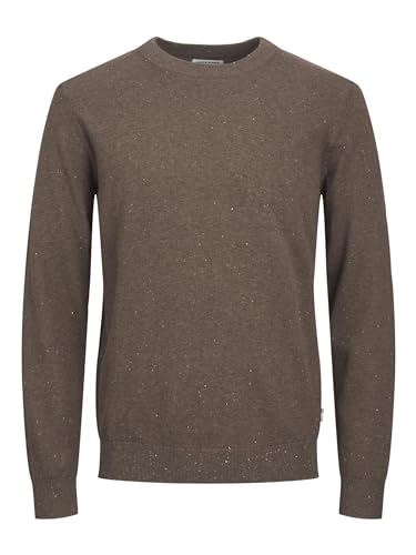 JACK & JONES Herren JJEALBERT Knit Crew Neck SN Strickpullover, Seal Brown, L von JACK & JONES