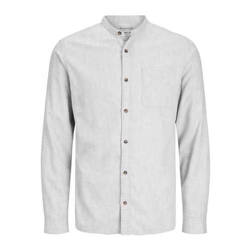 JACK & JONES Herren Freizeithemd Komfort Fit Freizeithemd 12235975,Light Grey Melange,XXL von JACK & JONES