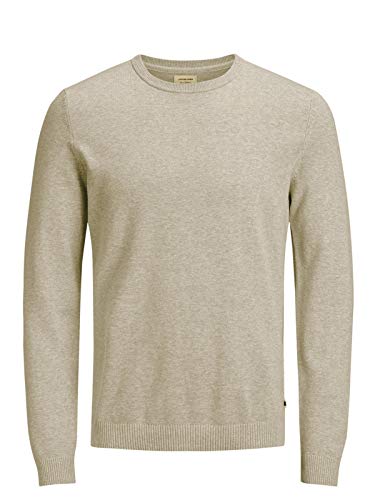 JACK & JONES Herren JJEBASIC Knit Crew Neck NOOS 12137190, Oatmeal/Twisted, XS von JACK & JONES