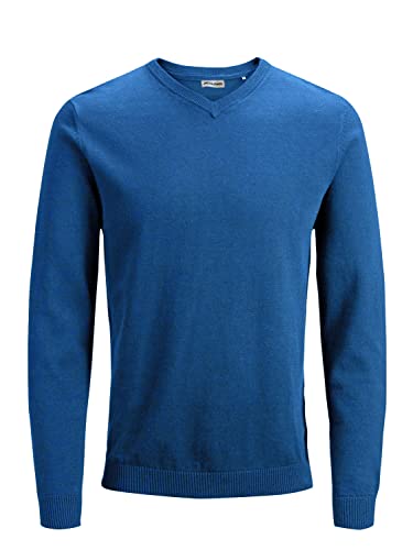 JACK & JONES Herren JJEBASIC Knit V-Neck 12137194, Classic Blue, XXXL von JACK & JONES