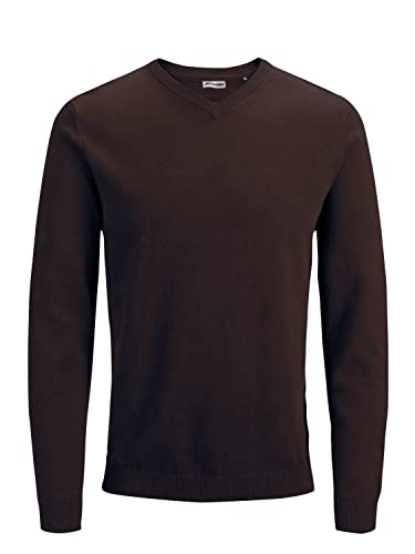 JACK & JONES Herren JJEBASIC Knit V-Neck 12137194, Mulch, XXXL von JACK & JONES