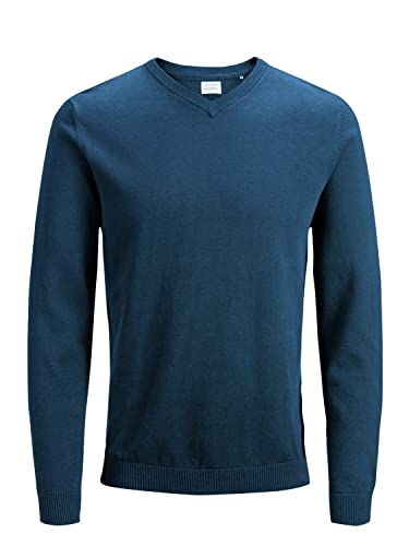JACK & JONES Herren JJEBASIC Knit V-Neck NOOS 12137194, Insignia Blue, XXXL von JACK & JONES