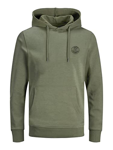 JACK & JONES Herren JJEBASIC Logo Sweat Hood, Dusty Olive/Black, L von JACK & JONES