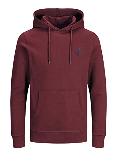 JACK & JONES Herren JJEBASIC Logo Sweat Hood, Port Royale/Navy Blazer, S von JACK & JONES