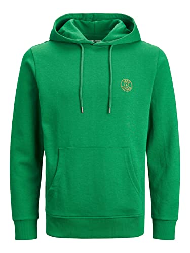 JACK & JONES Herren JJEBASIC Logo Sweat Hood, Verdant Green/Dark Cheddar, XS von JACK & JONES