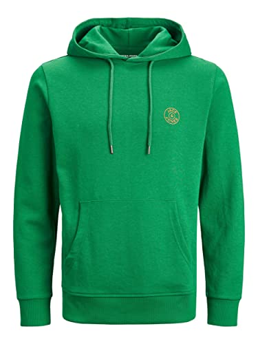 JACK & JONES Herren JJEBASIC Logo Sweat Hood, Verdant Green/Dark Cheddar, XXL von JACK & JONES