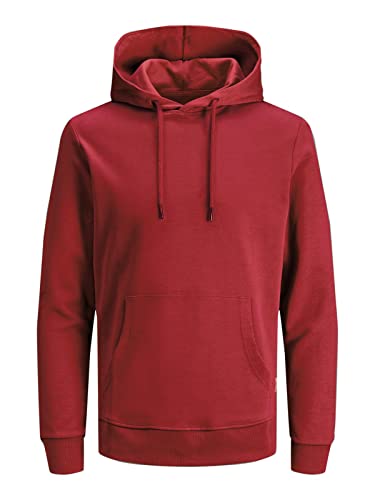 JACK & JONES Herren JJEBASIC Sweat Hood NOOS 12182537, Rio Red/REG, S von JACK & JONES